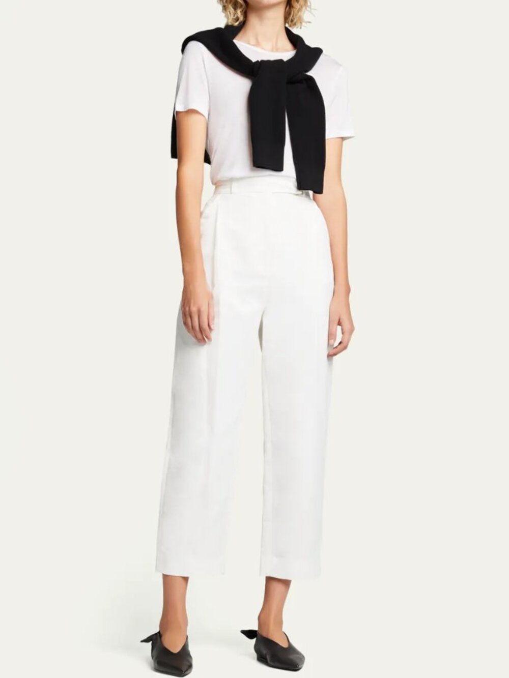 TOTEME City Sport Trousers Lantern Linen Blend White size 32 / XXS Minimalist